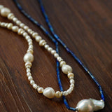 Lapis Lazuli Baroque Pearl Necklace - floysun