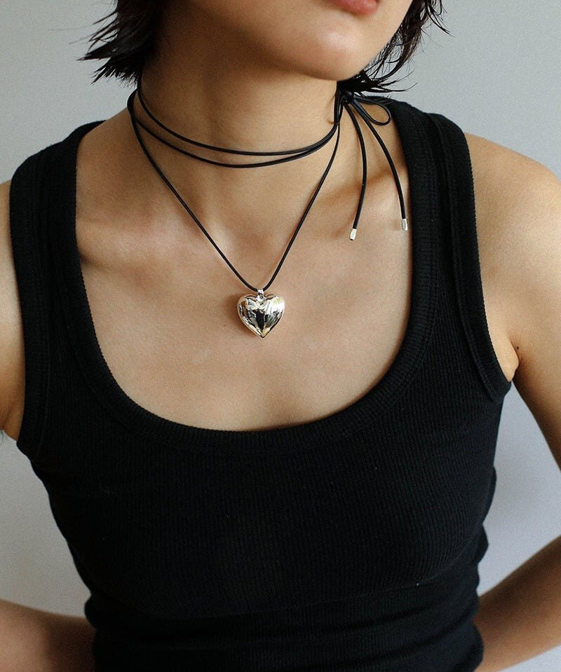 Leather Rope Love Necklace - floysun