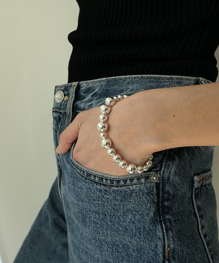 Metal Ball Spliced Pearl Bracelet - floysun