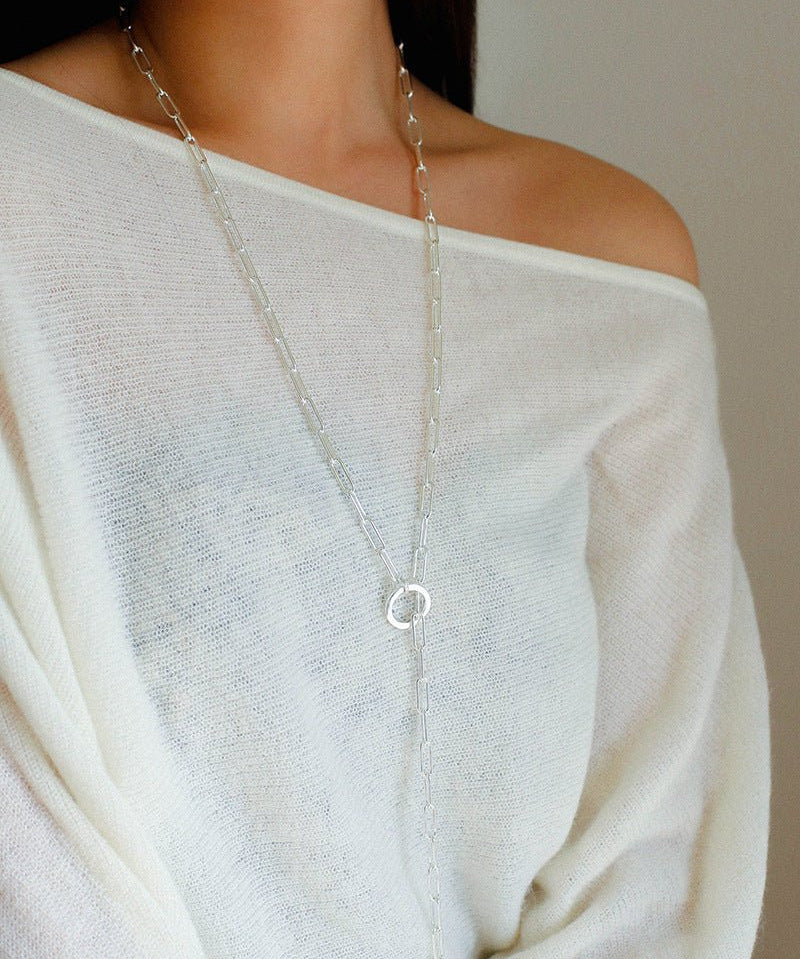 Metal Y-Shape Chain Sweater Chain Necklace - floysun