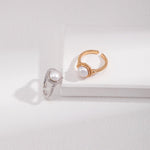 Minimalist French Style Pearl Ring - floysun