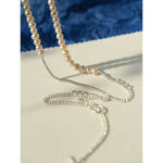 Minimalist Serpent Bone Chain Pearl Y Necklaces - floysun