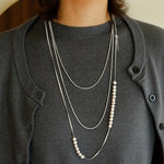 Minimalist Serpent Bone Chain Pearl Y Necklaces - floysun