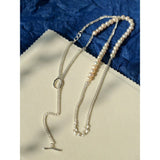 Minimalist Serpent Bone Chain Pearl Y Necklaces - floysun