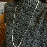 Minimalist Serpent Bone Chain Pearl Y Necklaces - floysun