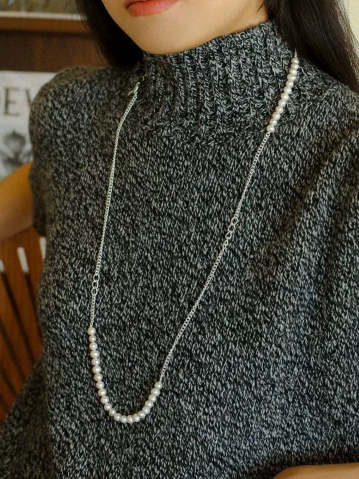 Minimalist Serpent Bone Chain Pearl Y Necklaces - floysun