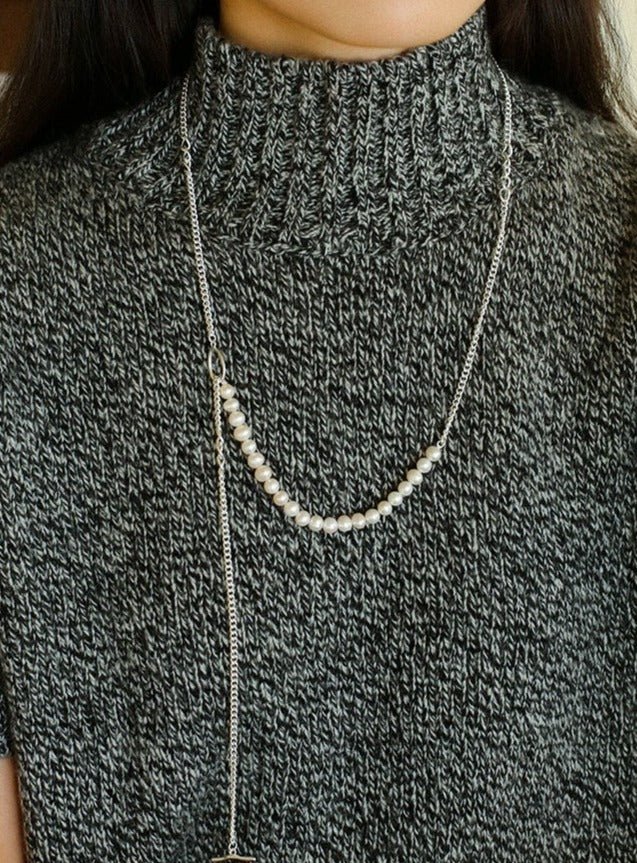 Minimalist Serpent Bone Chain Pearl Y Necklaces - floysun