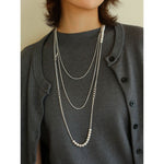 Minimalist Serpent Bone Chain Pearl Y Necklaces - floysun