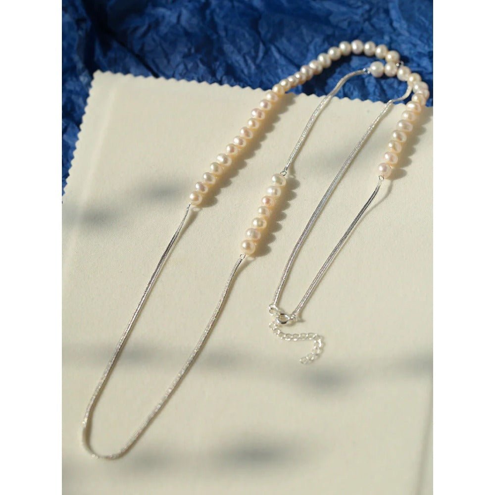 Minimalist Serpent Bone Chain Pearl Y Necklaces - floysun