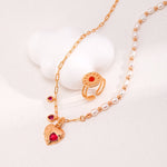 Natural Pearl Red Corundum Love Necklaces - floysun