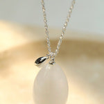 Natural Stone Egg Pendant Necklace - floysun