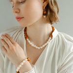 New Chinese Style Wood Grain Bead Pearl Necklace - floysun