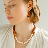 New Chinese Style Wood Grain Bead Pearl Necklace - floysun