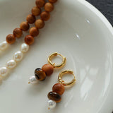 New Chinese Style Wood Grain Bead Pearl Necklace - floysun