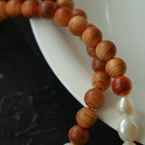 New Chinese Style Wood Grain Bead Pearl Necklace - floysun