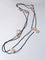 Nine Large Petal Baroque Pearls Black Spinel Necklace - floysun