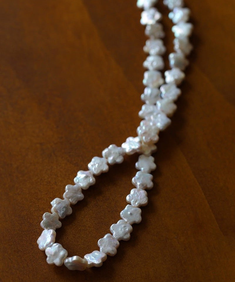 Peach Blossom-shaped Baroque Pearls Necklace - floysun