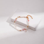 Peach Blossom Sterling Silver Pearl Bracelet - floysun