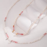 Peach Blossom Sterling Silver Pearl Necklace - floysun
