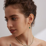 Pearl Emerald Gold Necklace - floysun