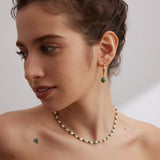 Pearl Emerald Gold Necklace - floysun