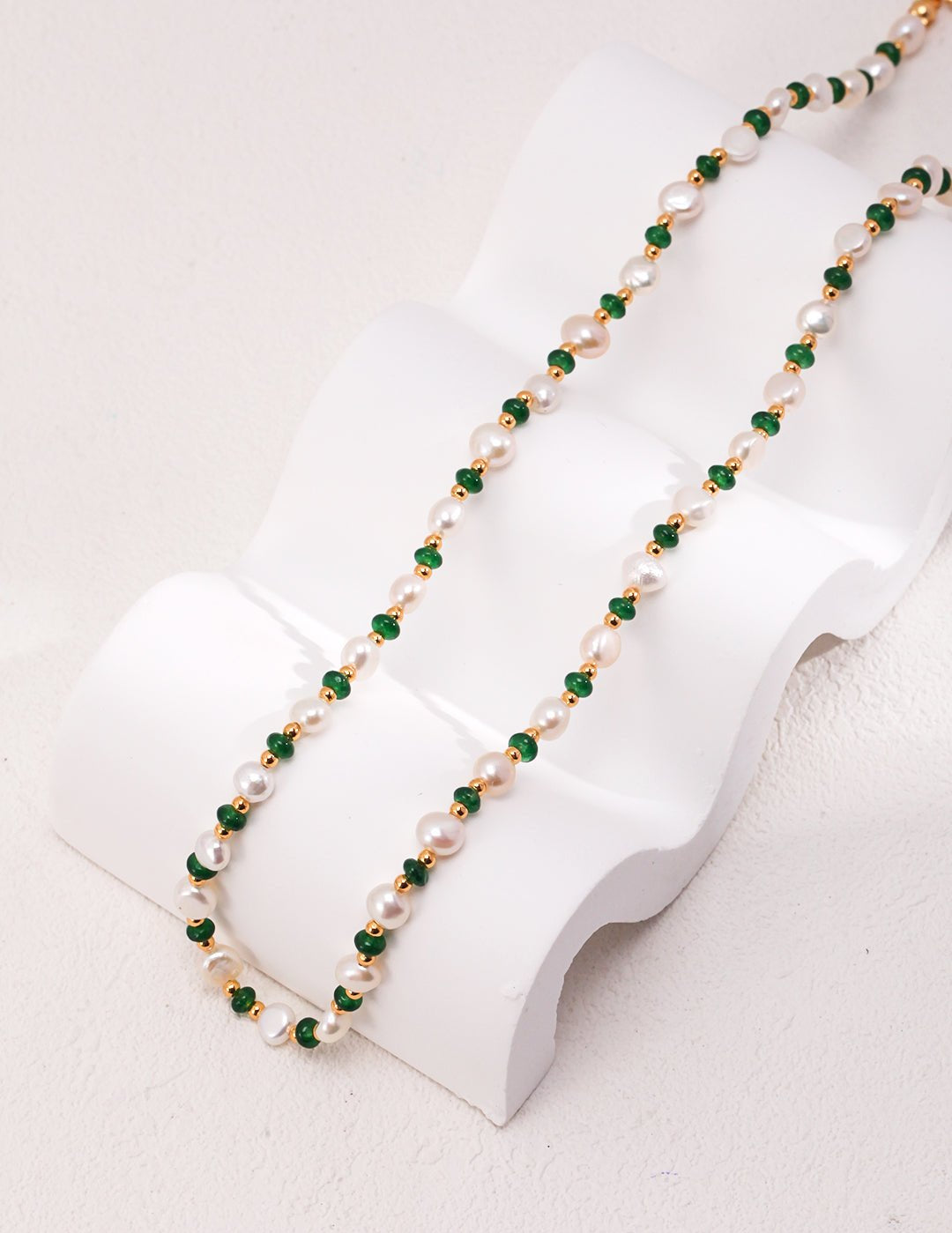 Pearl Emerald Gold Necklace - floysun