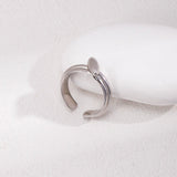 Plain Silver Oval Beanrings Ring - floysun