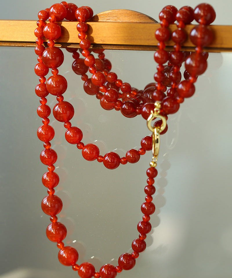 Red Agate Crystal Long Necklaces - floysun