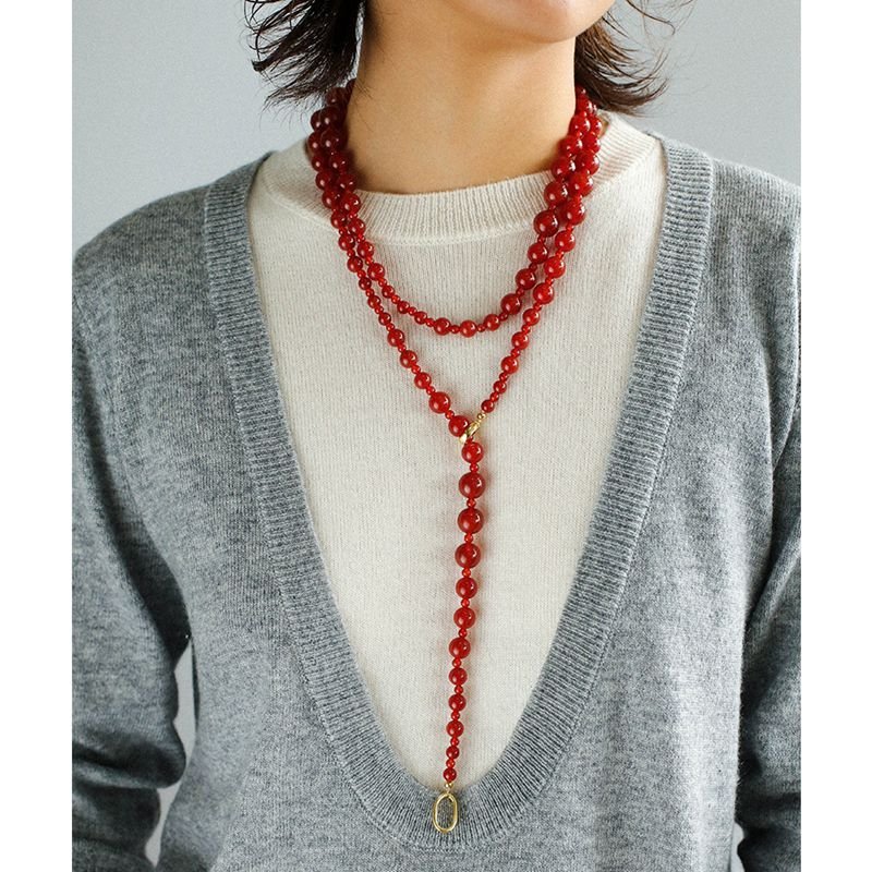 Red Agate Crystal Long Necklaces - floysun