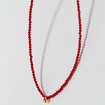Red Spinels Small Gold Bean Necklaces - floysun