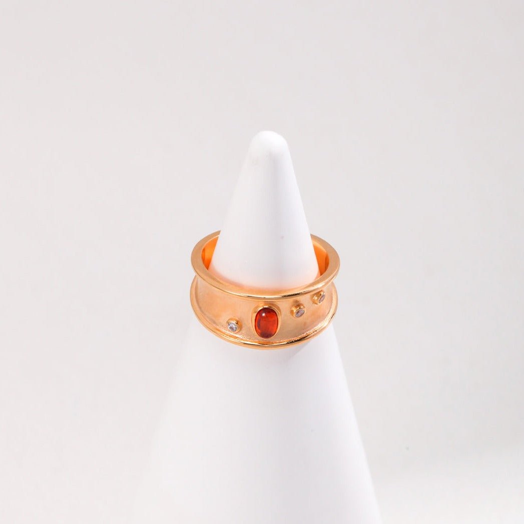 Red Zircon Gold Rings - floysun