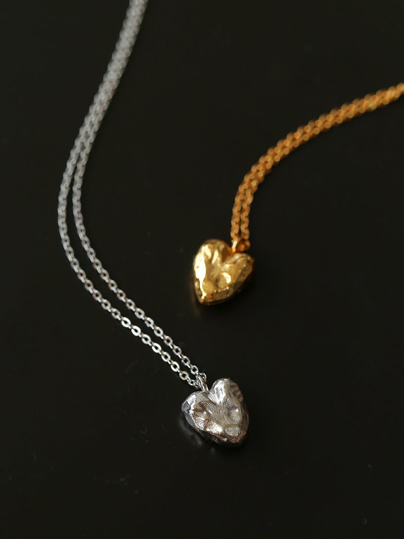 S925 Silver Irregular Small Love Pendant Necklace - floysun