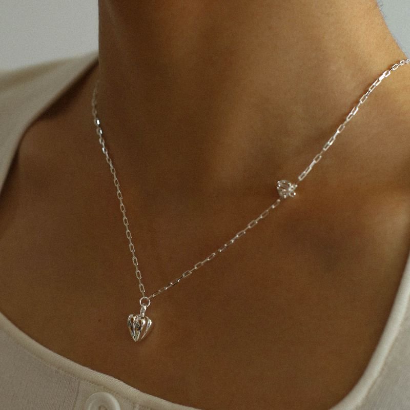 S925 Silver Love Heart Pendant Necklace - floysun