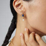 S925 Sterling Silver Lapis Lazuli Pearl Earrings - floysun