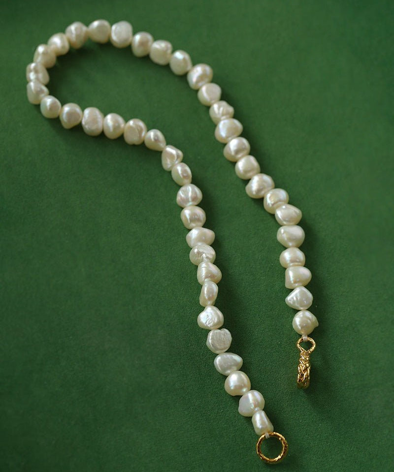 Shaped Irregular Baroque Pearl Necklace - floysun