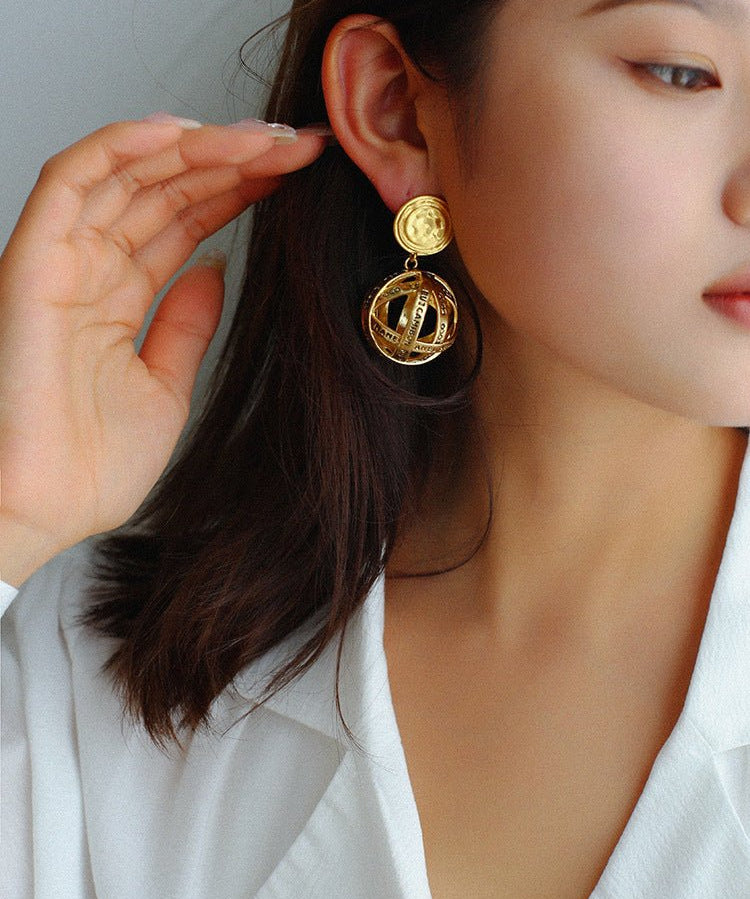 Simple Hollow Ball Gold Earrings - floysun