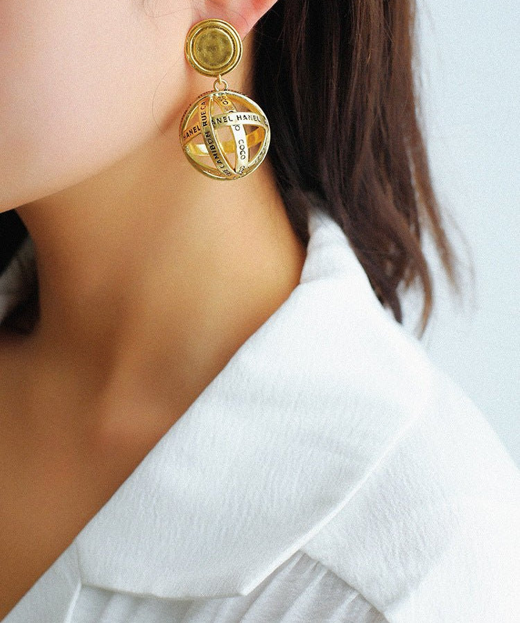 Simple Hollow Ball Gold Earrings - floysun