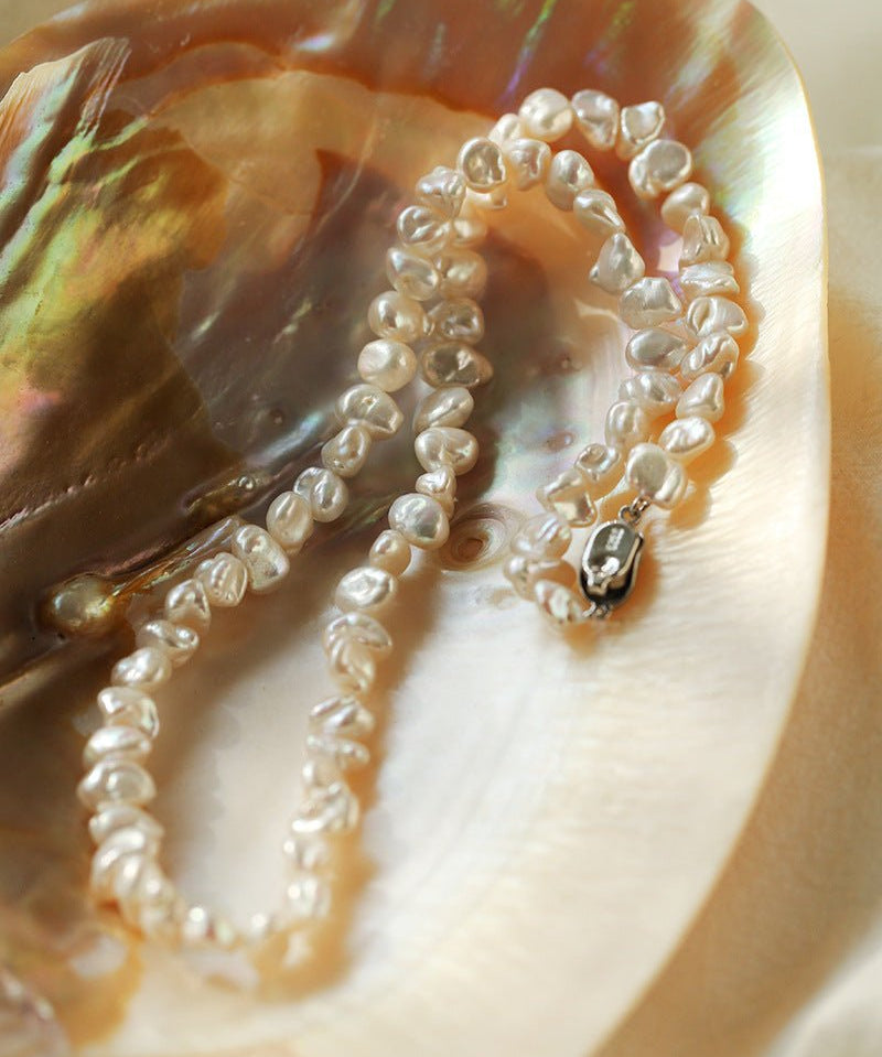 Simple Special-shaped Baroque Pearl Necklace - floysun