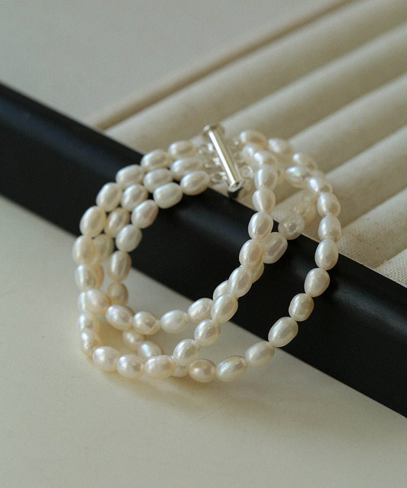 Simple Three-Layer Freshwater Pearl Bracelet - floysun