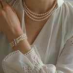 Simple Three-Layer Freshwater Pearl Necklace - floysun