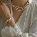 Simple Three-Layer Freshwater Pearl Necklace - floysun