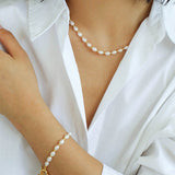 Spliced Chain Pearl Y- Bracelet - floysun