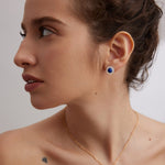 Sterling Silver Blue and White Lapis Lazuli Earrings - floysun