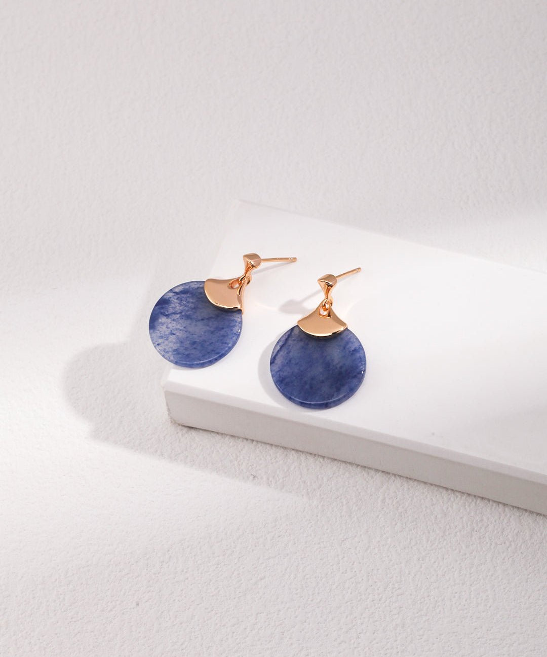 Sterling Silver Blue Aventurine Earrings - floysun