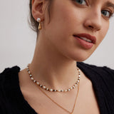 Sterling Silver Flower Wrapped Pearls Necklace - floysun