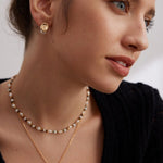 Sterling Silver Flower Wrapped Pearls Necklace - floysun