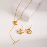 Sterling Silver Ginkgo Leaf Pearls Necklaces - floysun