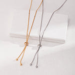 Sterling Silver Long Pull Necklace - floysun