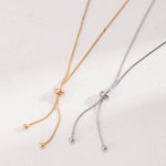 Sterling Silver Long Pull Necklace - floysun