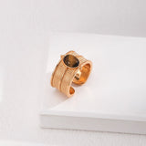 Sterling Silver Ring with Tiger Eye Gemstone - floysun